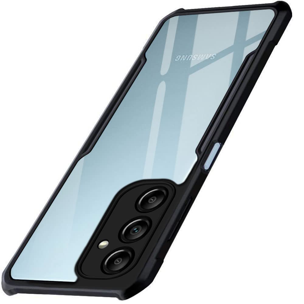 TheGiftKart Shockproof Crystal Clear Back Cover Case for Samsung Galaxy M14 5G | 360 Degree Protection | Protective Design | Transparent Back Cover Case for Samsung Galaxy M14 5G (Black Bumper)
